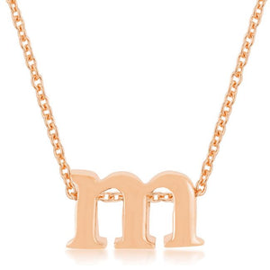 Rose Gold Finish Initial M Pendant - Jewelry Xoxo