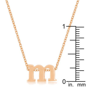Rose Gold Finish Initial M Pendant - Jewelry Xoxo