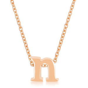 Rose Gold Finish Initial N Pendant - Jewelry Xoxo