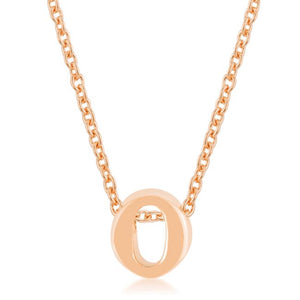 Rose Gold Finish Initial O Pendant - Jewelry Xoxo