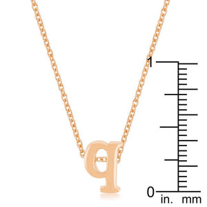 Rose Gold Finish Intiial Q Pendant - Jewelry Xoxo