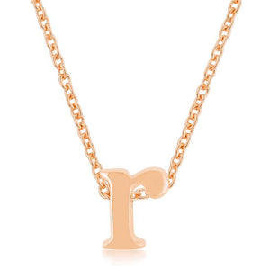 Rose Gold Finish Initial R Pendant - Jewelry Xoxo