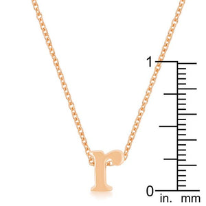 Rose Gold Finish Initial R Pendant - Jewelry Xoxo