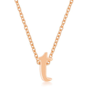 Rose Gold Finish Initial T Pendant - Jewelry Xoxo