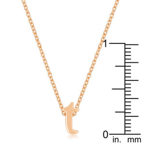 Rose Gold Finish Initial T Pendant - Jewelry Xoxo