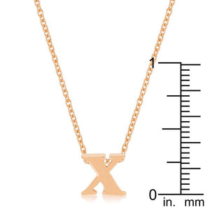 Rose Gold Finish Initial X Pendant - Jewelry Xoxo