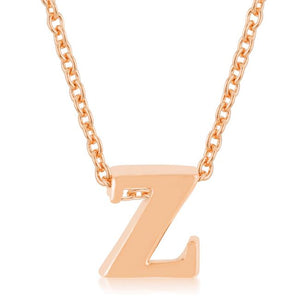 Rose Gold Finish Initial Z Pendant - Jewelry Xoxo