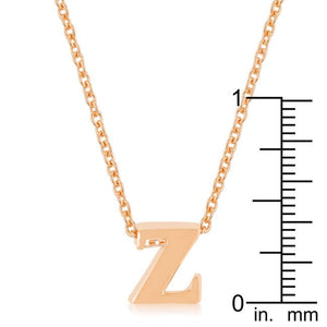 Rose Gold Finish Initial Z Pendant - Jewelry Xoxo