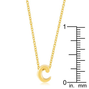 Golden Initial C Pendant - Jewelry Xoxo