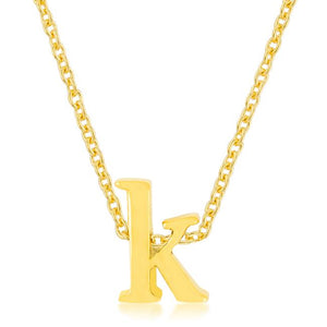 Golden Initial K Pendant - Jewelry Xoxo