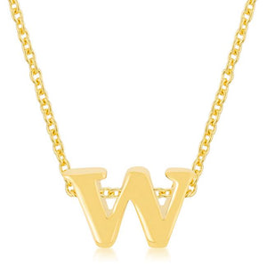 Golden Initial W Pendant - Jewelry Xoxo