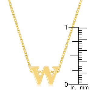 Golden Initial W Pendant - Jewelry Xoxo