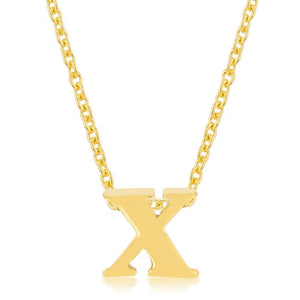 Golden Initial X Pendant - Jewelry Xoxo