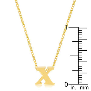 Golden Initial X Pendant - Jewelry Xoxo