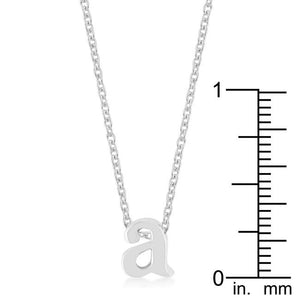 Rhodium Plated Finish Initial A Pendant - Jewelry Xoxo