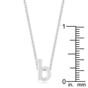 Rhodium Plated Finish Initial B Pendant - Jewelry Xoxo