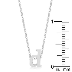 Rhodium Plated Finish Initial D Pendant - Jewelry Xoxo