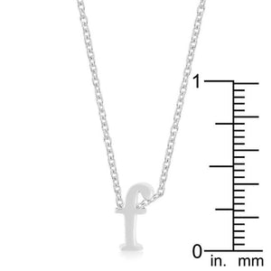 Rhodium Plated Finish Initial F Pendant - Jewelry Xoxo