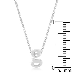 Rhodium Plated Finish Initial G Pendant - Jewelry Xoxo