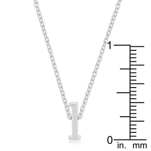 Rhodium Plated Finish Initial L Pendant - Jewelry Xoxo