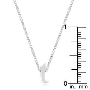 Rhodium Plated Finish Initial T Pendant - Jewelry Xoxo