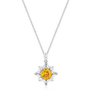 Classic Sun Pendant in Rhodium Plated - Jewelry Xoxo
