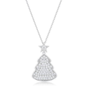 Clear Christmas Tree Drop Necklace - Jewelry Xoxo