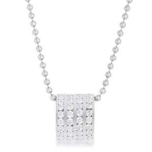 Dreya 1.1ct CZ Rhodium Stainless Steel Necklace - Jewelry Xoxo