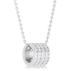 Dreya 1.1ct CZ Rhodium Stainless Steel Necklace - Jewelry Xoxo