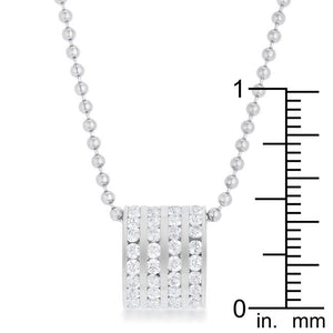 Dreya 1.1ct CZ Rhodium Stainless Steel Necklace - Jewelry Xoxo