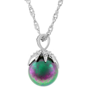 Leafed Tahitian Pearl Pendant - Jewelry Xoxo