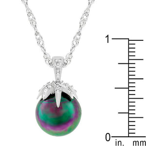 Leafed Tahitian Pearl Pendant - Jewelry Xoxo