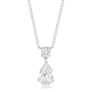 Chandelier Pear Cubic Zirconia Pendant - Jewelry Xoxo