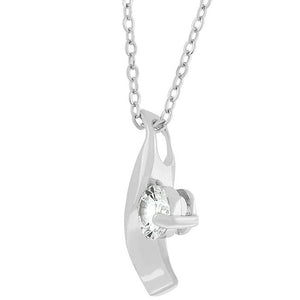 Cubic Zirconia Twist Pendant - Jewelry Xoxo
