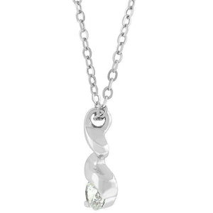 Rhodium Plated Finish Twist Pendant - Jewelry Xoxo