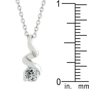 Rhodium Plated Finish Twist Pendant - Jewelry Xoxo