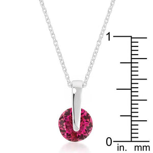 Classic Solitaire Red Cubic Zirconia Pendant - Jewelry Xoxo