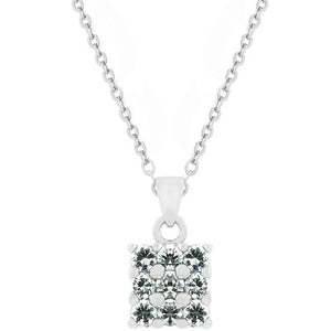Dual Cubic Zirconia Square Pendant - Jewelry Xoxo
