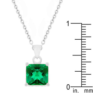 Dual Cubic Zirconia Square Pendant - Jewelry Xoxo