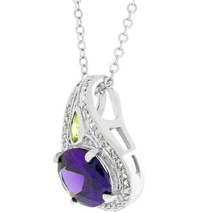 Majestic Amethyst Cubic Zirconia Pendant - Jewelry Xoxo