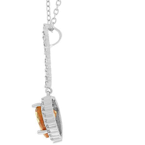 Champagne Heart Drop Pendant - Jewelry Xoxo