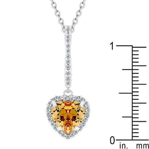 Champagne Heart Drop Pendant - Jewelry Xoxo