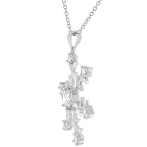 Rhodium Plated Snowflake Pendant - Jewelry Xoxo