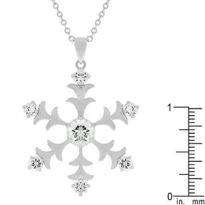 Rhodium Plated Snowflake Pendant - Jewelry Xoxo