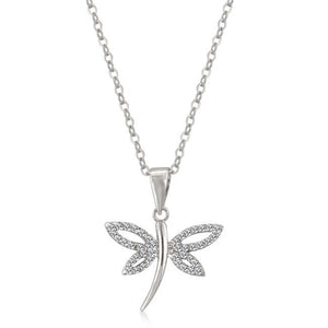 Cubic Zirconia Dragonfly Pendant - Jewelry Xoxo