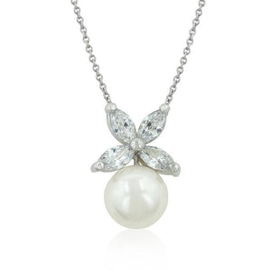 Butterfly White Pearl Pendant - Jewelry Xoxo