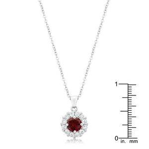 Bella Bridal Pendant in Garnet Red - Jewelry Xoxo