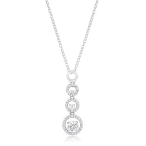 Halo Graduated Cubic Zirconia Pendant - Jewelry Xoxo