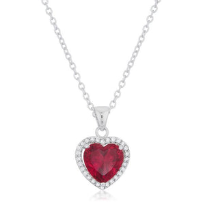 Garnet Red Heart Pendant - Jewelry Xoxo