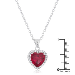 Garnet Red Heart Pendant - Jewelry Xoxo
